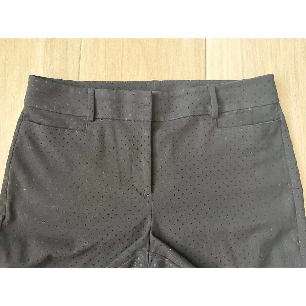 Loft Black Textured Polka Dot Ankle Pants Size 10 - Picture 5 of 10